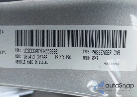 2015 Chrysler 200 Limited из США, поврежденный, VIN 1C3CCCAB7FN559602